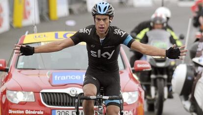 Richie Porte celebra la victoria.