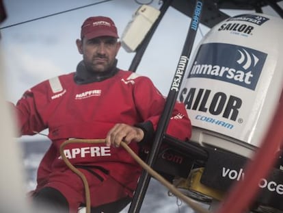 Xabi Fernández durante la sexta etapa de la Volvo Ocean Race.