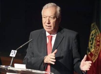 El ministro de Asuntos Exteriores, José Manuel García Margallo, durante su intervención en el I Congreso de Arbitraje de Inversión en Iberoamérica, en la Casa de América de Madrid.