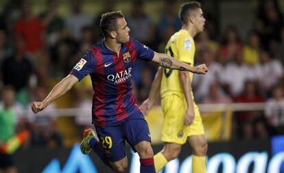 Sandro celebra el gol del Villarreal.