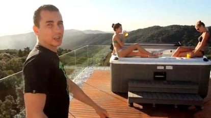 Fotograma del v&iacute;deo de Jorge Lorenzo, en el que mostraba su casa.