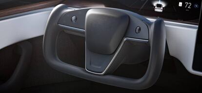 Nuevo diseño de los volantes de los Tesla Model S y X de 2021.