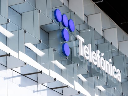Vista del logotipo de Telefónica.