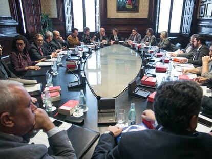 Reunión de la Junta de Portavoces en el Parlament el pasado lunes 15 de enero.