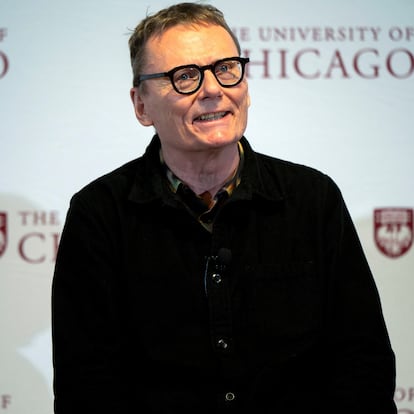 University of Chicago professor James A. Robinson, who won a share of the 2024 Sveriges Riksbank Prize in Economic Sciences in Memory of Alfred Nobel, speaks at a news conference in Chicago, Illinois, U.S. October, 14, 2024.  REUTERS/Vincent Alban