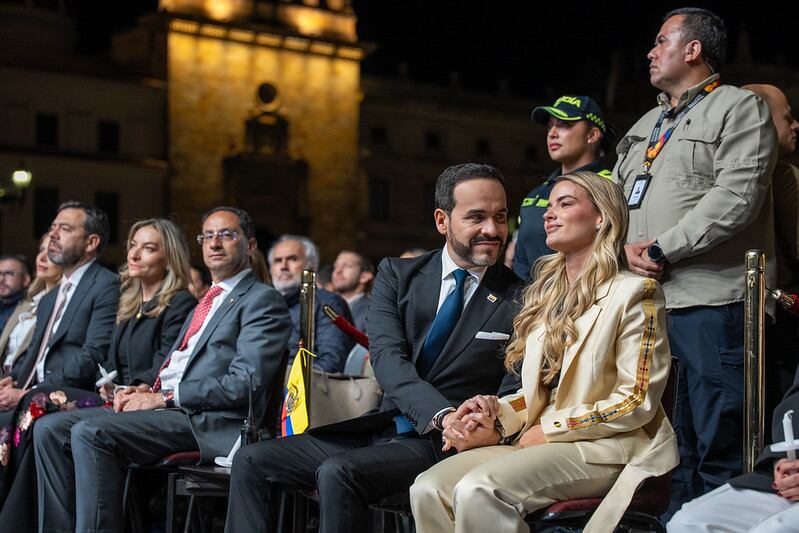 Ana Lucía Pineda y Abelardo de la Espriella en Oración por Colombia. 
