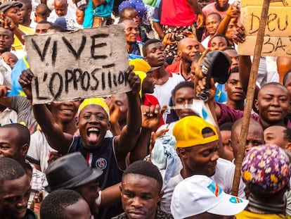 Manifestaci&oacute;n de la oposici&oacute;n a Kabila, el 31 de julio en Kinshasa.