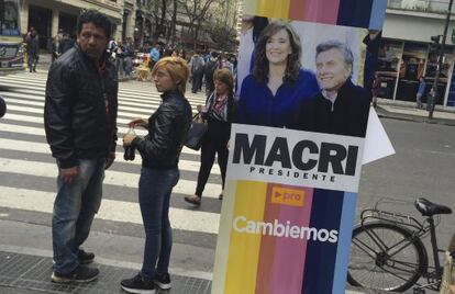 Un cartel de propaganda de Mauricio Macri en Buenos Aires.