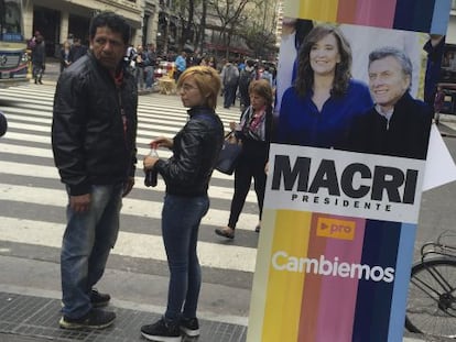 Un cartel de propaganda de Mauricio Macri en Buenos Aires.