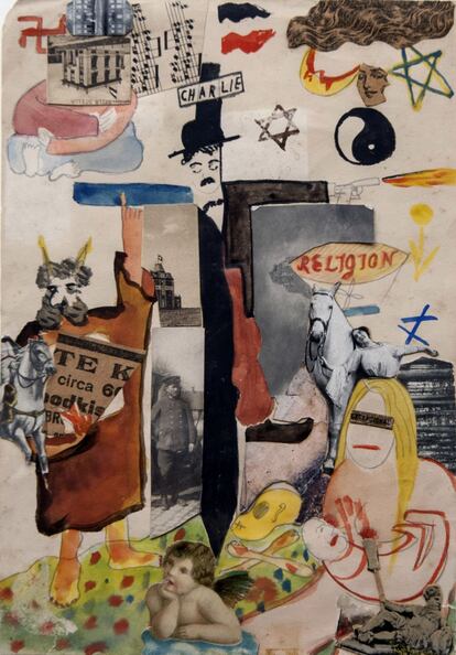 'Charlie', 1920. 'Collage', tinta, acuarela y lápiz sobre papel.