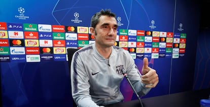 Ernesto Valverde, durante la conferencia de prensa previa al partido contra el Tottenham.