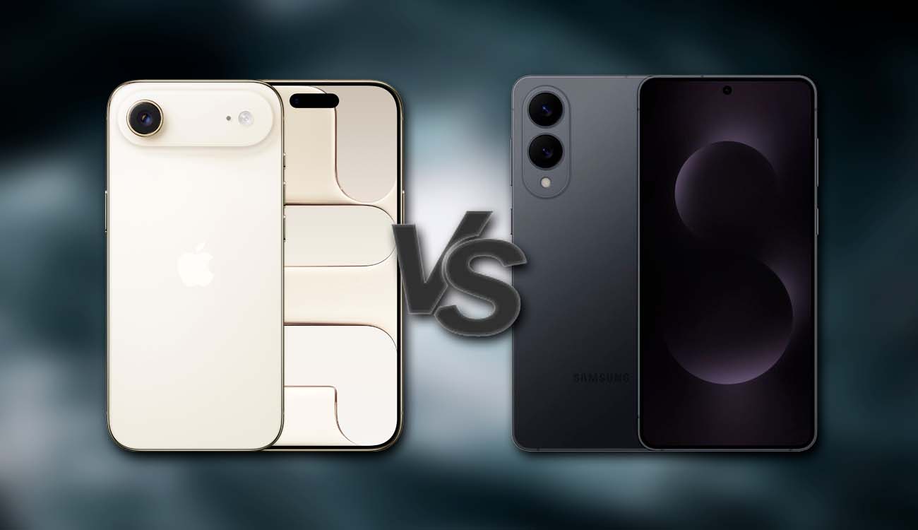 Imagen iPhone Air vs. Galaxy S25 Edge con fondo