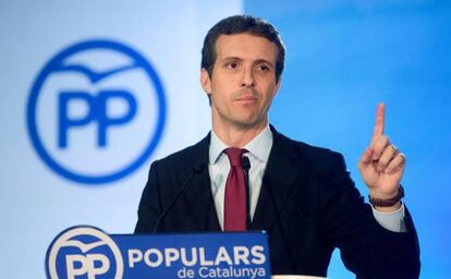 El presidente del PP, Pablo Casado.