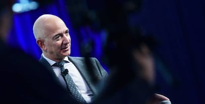 El CEO de Amazon, Jeff Bezos, en el Congreso de la Federación Internacional de Astronáutica en Washington (EE UU), en 2019.