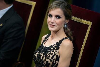 La Reina Letizia, durante la ceremonia.