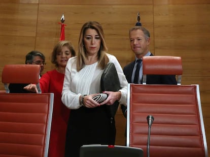 Susana DÍaz, a su llegada al Senado. 
