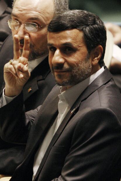 Mahmud Ahmadineyad, durante la Asamblea General.
