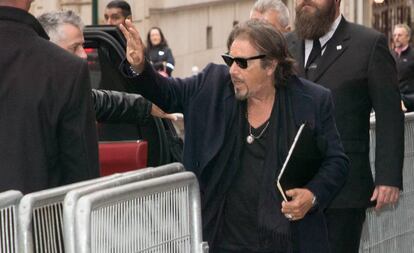 El actor Al Pacino llega al Théâtre de Paris para su clase magistral, el pasado lunes. 