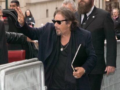 El actor Al Pacino llega al Théâtre de Paris para su clase magistral, el pasado lunes. 
