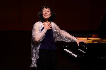 La pianista japonesa Mitsuko Uchida durante su presentación en el Festival Internacional de Santander.