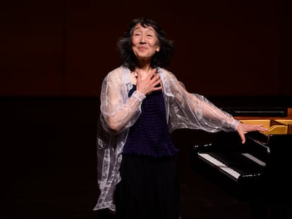 La pianista japonesa Mitsuko Uchida durante su presentación en el Festival Internacional de Santander.