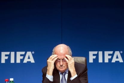 Joseph Blatter, durante una rueda de prensa