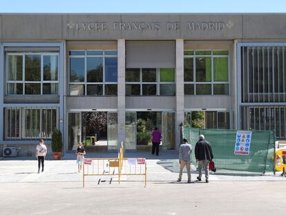 Vista del Liceo Francés de Madrid, uno de los primeros en confinar un aula en la comunidad, el pasado septiembre.