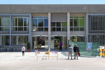 Vista del Liceo Francés de Madrid, uno de los primeros en confinar un aula en la comunidad, el pasado septiembre.