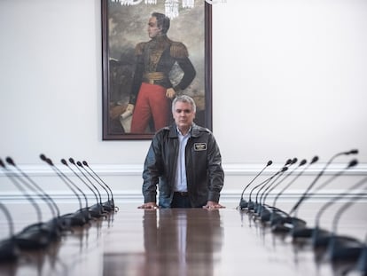 O presidente da Colômbia, Iván Duque, durante a entrevista ao EL PAÍS, em 13 de março.