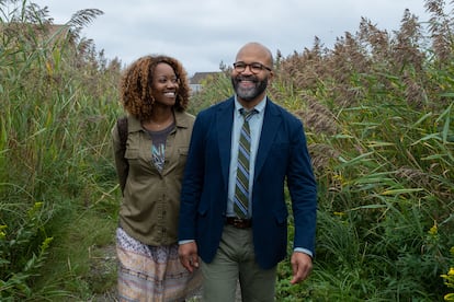 Erika Alexander and Jeffrey Wright in 'American Fiction.'