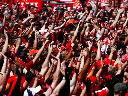 'Fan zone' del Liverpool, en Madrid.
