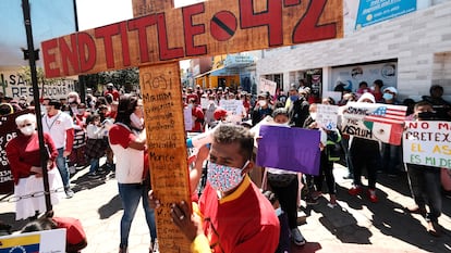 Migrants protest for their rights to asylum in the US.