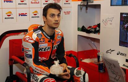 Dani Pedrosa, al terminar la primera sesión libre en Austin. 