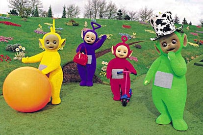 Los cuatro personajes que daban vida a la serie infantil 'Teletubbies'.