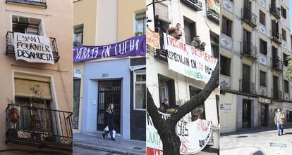 De izquierda a derecha, los edificios de las calles de Olmo, Juan de Vera, Argumosa y Fray Luis de León 