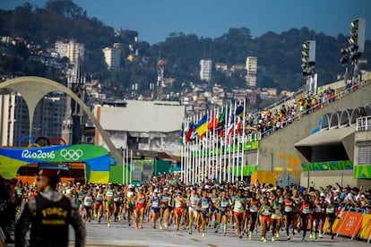 Maratón femenino en el Sambódromo de Río de Janeiro en los Juegos Olímpicos de Brasil 2016.