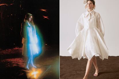 A la izquierda, Amaia en su videoclip ‘Yamaguchi’. A la derecha, el vestido de Becomely que luce la cantante.