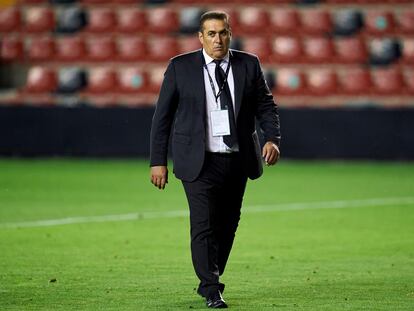 Jose Ramón Sandoval, en el estadio de Vallecas, el pasado 17 de junio. / D. Souto (GETTY)