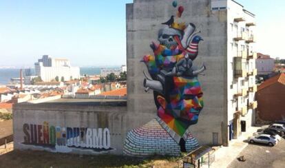 Una obra de Okuda en Lisboa.