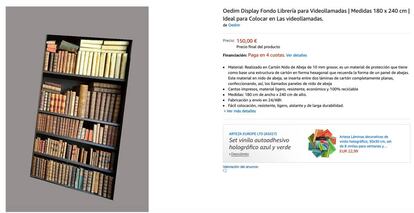 El panel de cartón a la venta en Amazon. |