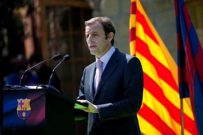 Sandro Rosell, en un acto del FC Barcelona