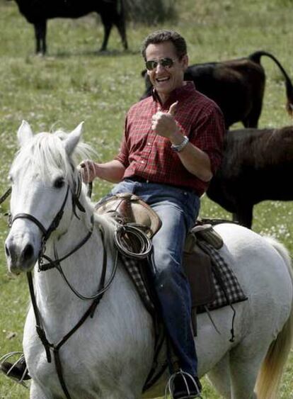 Sarkozy, en unas vacaciones en Camargues.