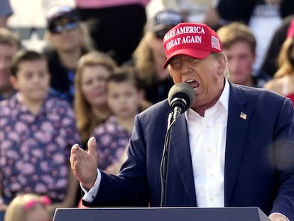 Donald Trump, durante su discurso en Vandalia (Ohio, EE UU).