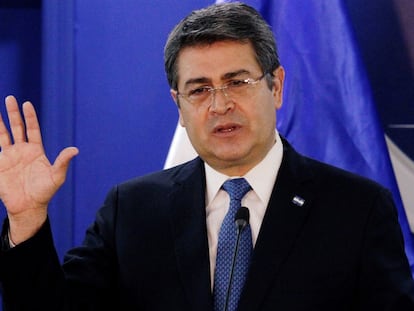 Honduran President Juan Orlando Hernández in Tegucigalpa, January 2020.