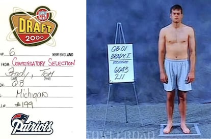 La ficha con la que los Patriots seleccionaron a Tom Brady en el draft del 2000.