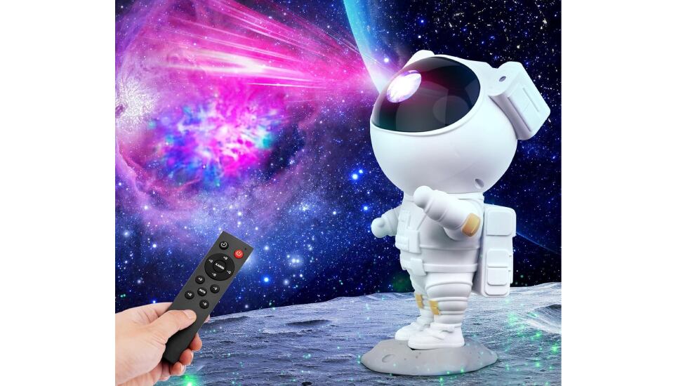 Proyector de estrellas en forma de astronauta.
