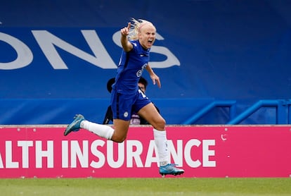 Harder celebra un gol en la Premier League.