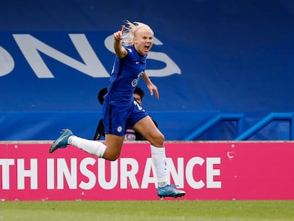 Harder celebra un gol en la Premier League.