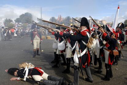 Escenificación de la Batalla de Bailén, ayer en el municipio jiennense.