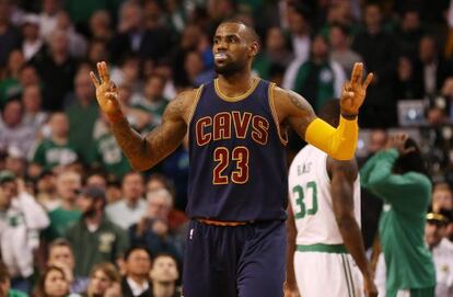 LeBron James, en un partido de esta temporada.
